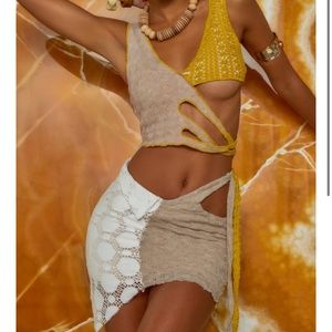 NWT Jaded London knit crop top and skirt set with cut out detail